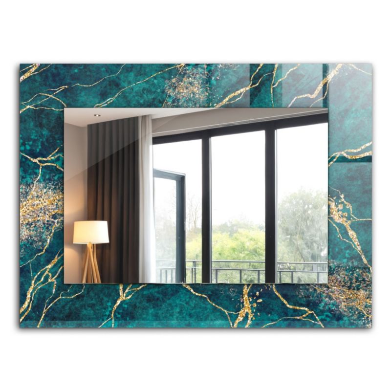 Lustro Prostokątne Tulup Zielony Marmur 80x60 cm Eleganckie 1 szt.