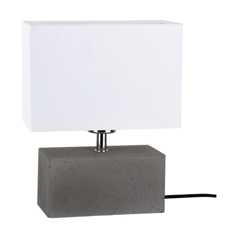Lampa Stołowa SPOT Light 1xE27 Max.25W Szary Beton z Białą Tkaniną, Polski Producent, 1 szt.