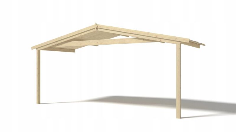 Zadaszenie werandy tarasu domku ALTANKA - 5x2 m, drewniane, 1szt.