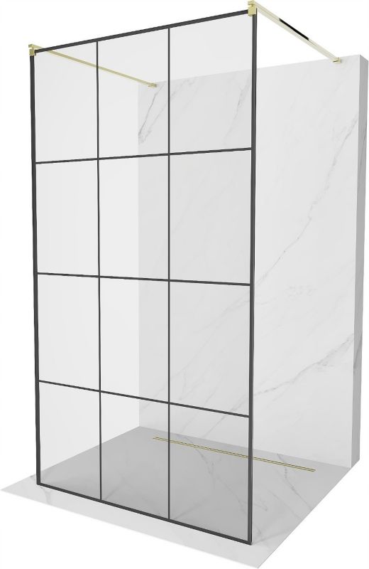 Ścianka prysznicowa Mexen Kioto czarny wzór 110x200 cm 800-110-002-50-77 1 szt.