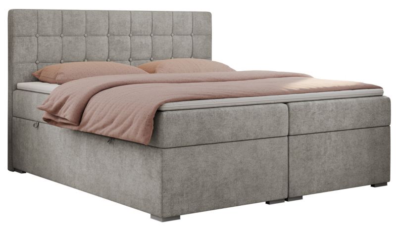 Łóżko kontynentalne MKS Meble CARMEN 140x200 H4 jasnoszary struktura 1szt.