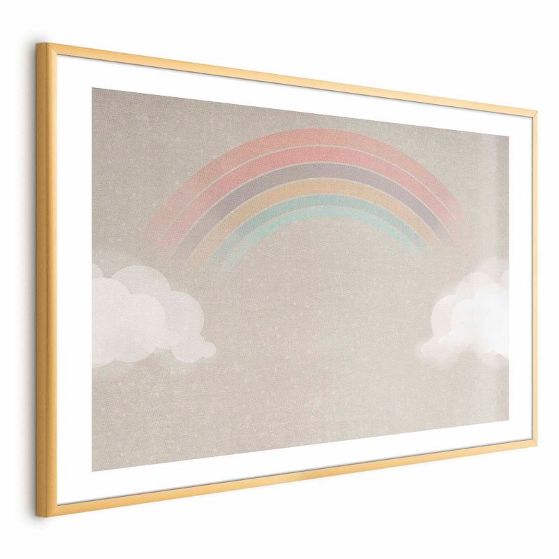 Plakat Artgeist Tęcza w deszczu 30x21 cm z ramą złotą 1 szt