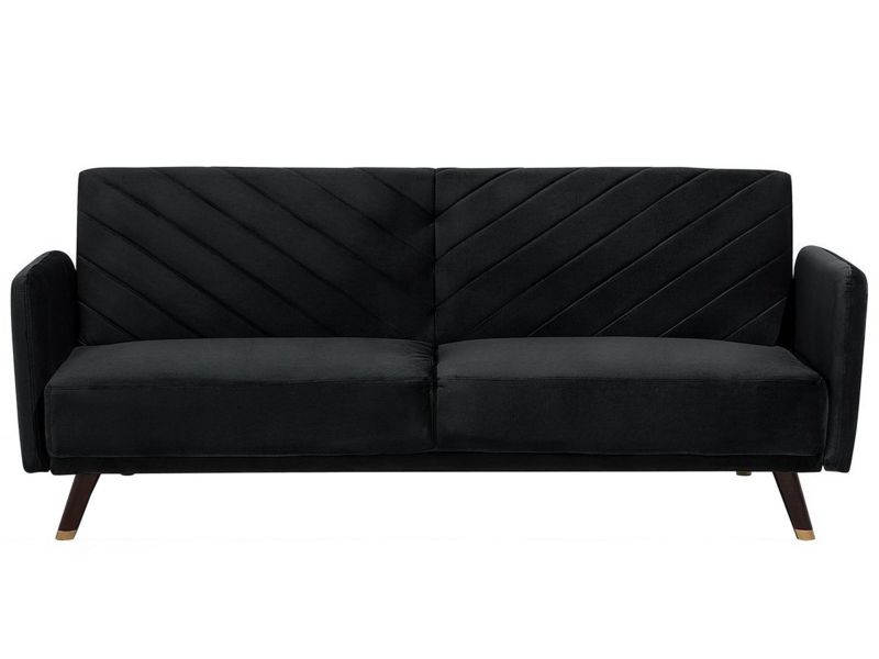 Sofa rozkładana Senja Czarny Welur 1 szt.