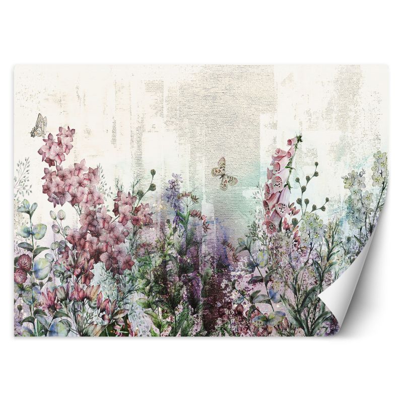 Fototapeta Feeby Łąka Kwiaty Rośliny Motyle 150x105 1 szt