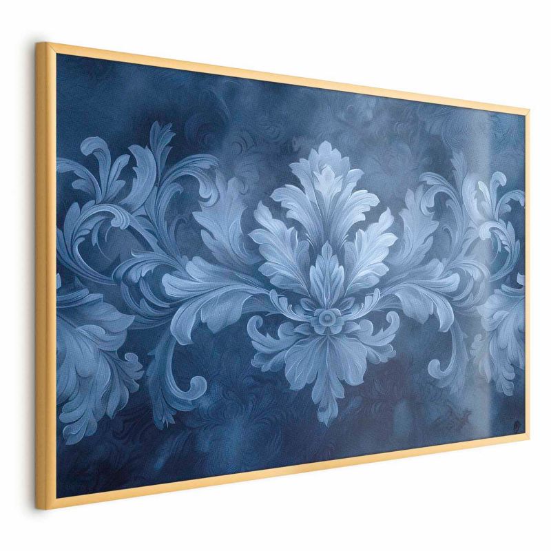 Plakat Artgeist Błękitny ornament 90x60 cm z ramą złotą 1 szt
