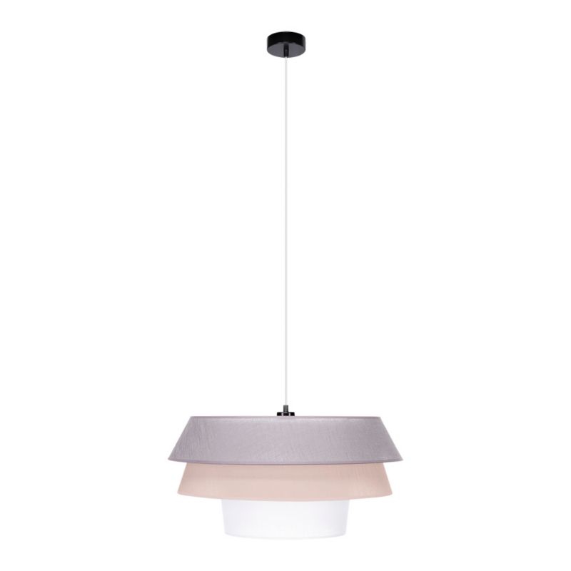 Lampa Wisząca SPOT Light 1xE27 Max.60W Kompozycja Czerni z Biało Różowo Grafitowym Abażurem, Polski Producent, 1 szt.