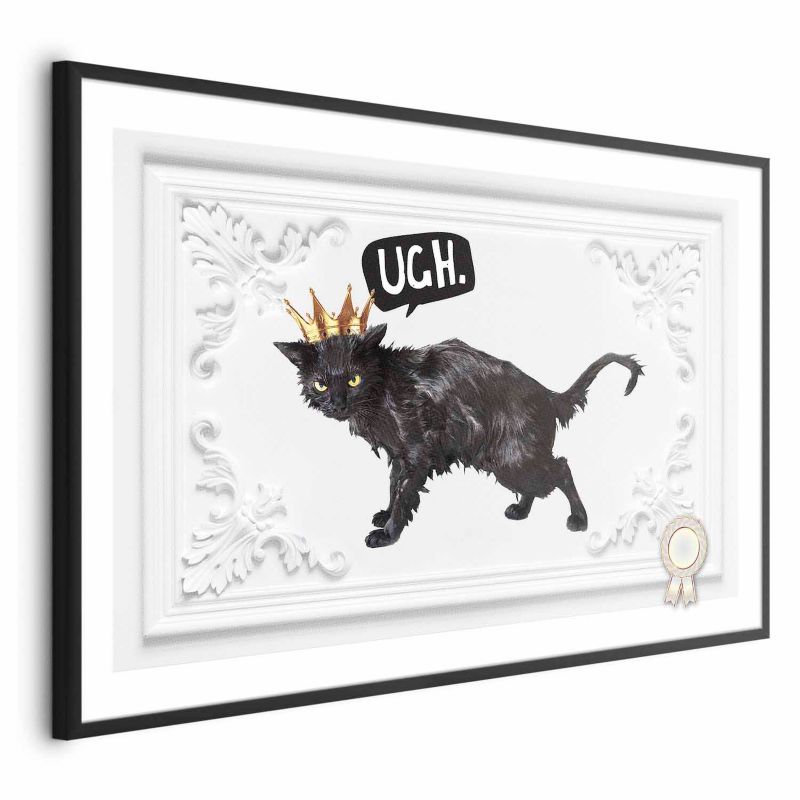 Plakat Artgeist Kot w koronie 90x60 cm z ramą czarną 1 szt