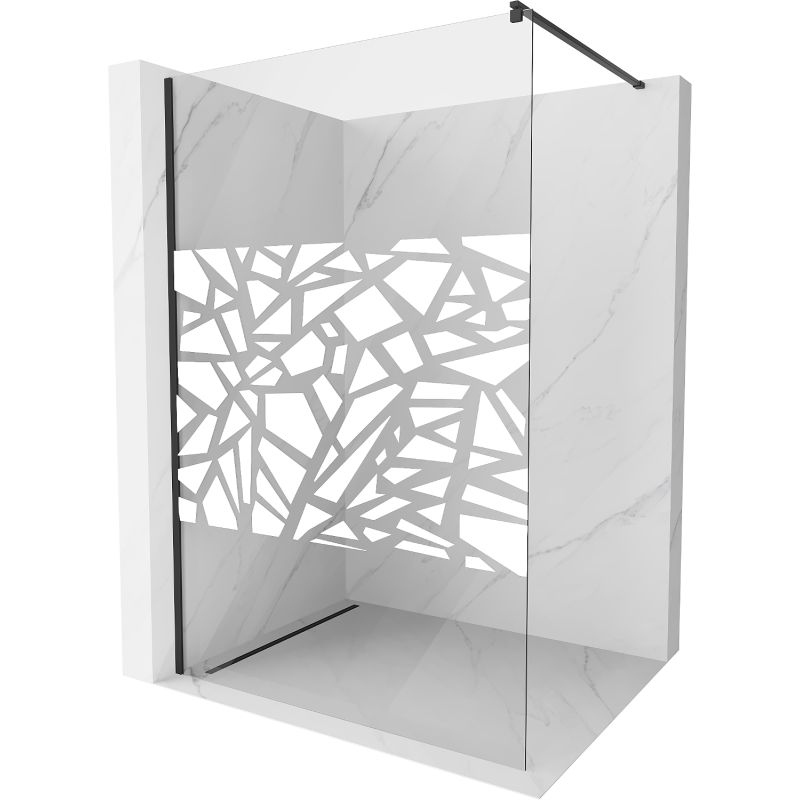 Ścianka prysznicowa Mexen Kioto biały wzór czarny 70x200 cm 800-070-101-70-85 1 szt.
