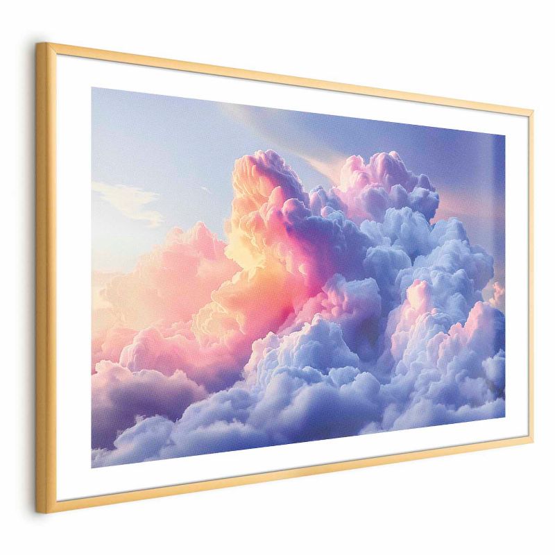 Plakat Artgeist Chmury 90x60 cm z ramą złotą 1 szt