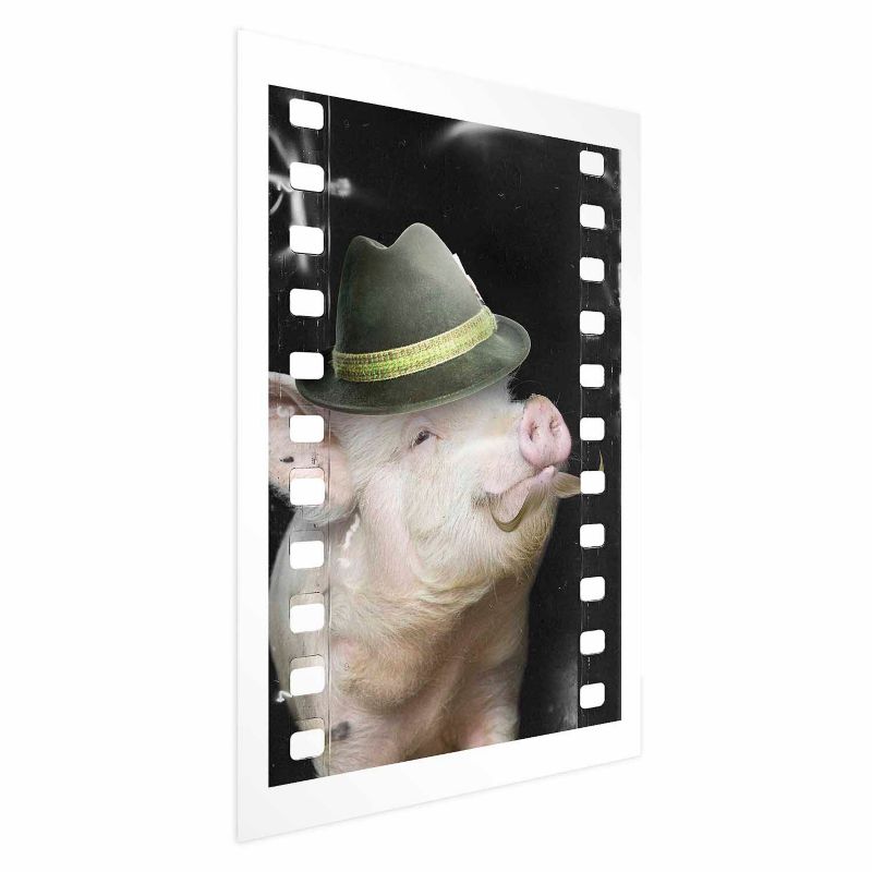 Plakat Artgeist Świnia z wąsami 60x90 cm bez ramy 1 szt