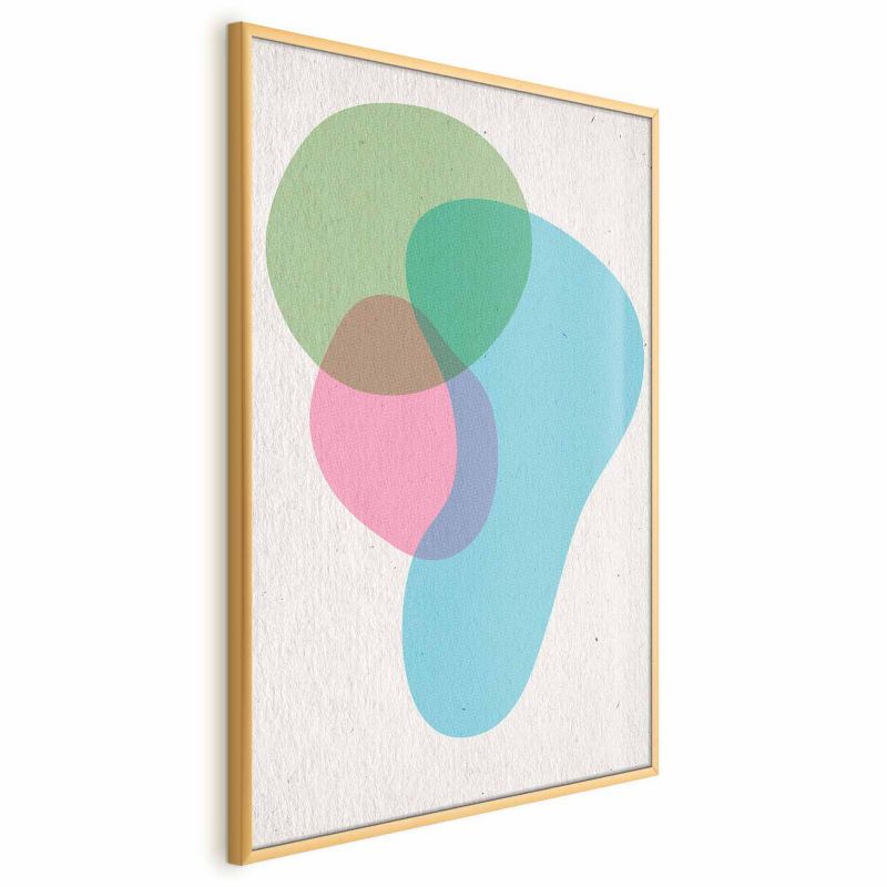 Plakat Artgeist Kolorowe plamy 40x60 cm z ramą złotą 1 szt