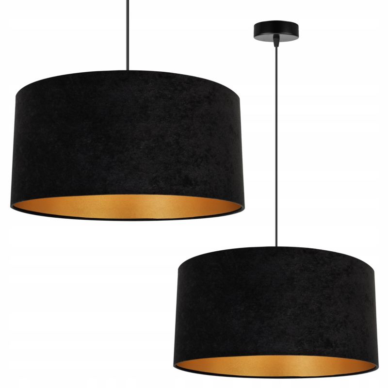 Lampa sufitowa wisząca Light Home LH Mediolan Welur 1x E27 60W czarny/złoty 1szt.