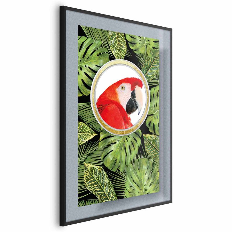 Plakat Artgeist Papuga w dżungli 21x30 cm z ramą czarną 1 szt
