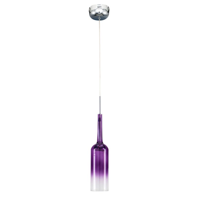 Lampa Wisząca SPOT Light 1xLED 3W Nowoczesne Połączenie Chromu i Fioletowego Klosza, Polski Producent, 1 szt.