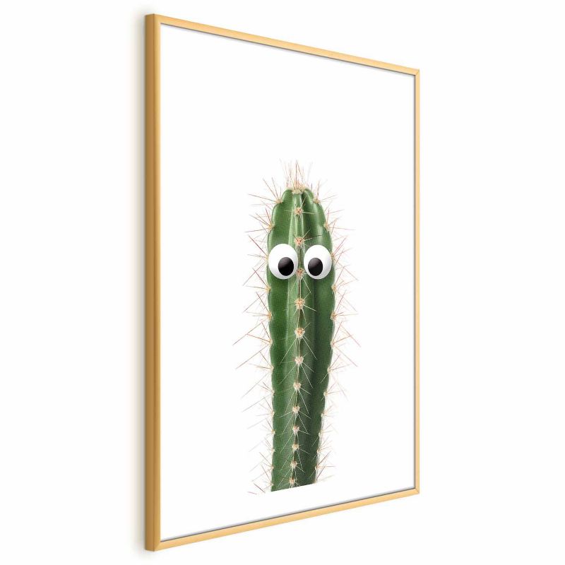 Plakat Artgeist Żywy kaktus 40x60 cm z ramą złotą 1 szt