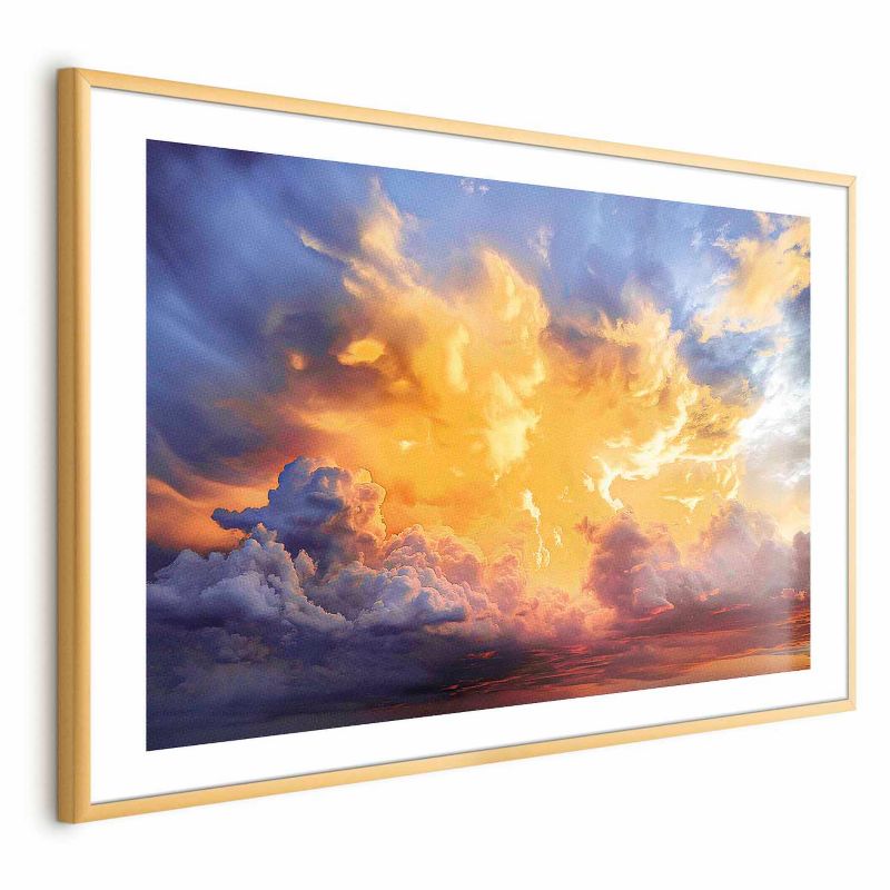 Plakat Artgeist Zachód słońca 90x60 cm z ramą złotą 1 szt