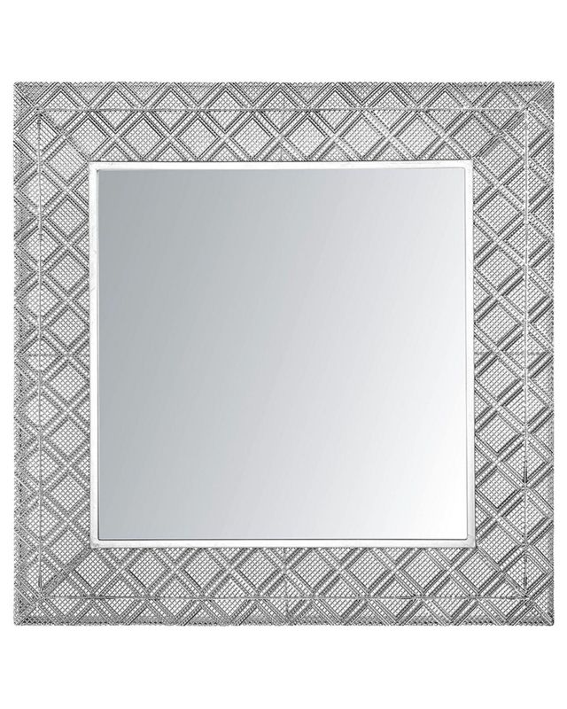 Lustro ścienne Evettes 80 cm 80 cm Metal Srebrny 1 szt.