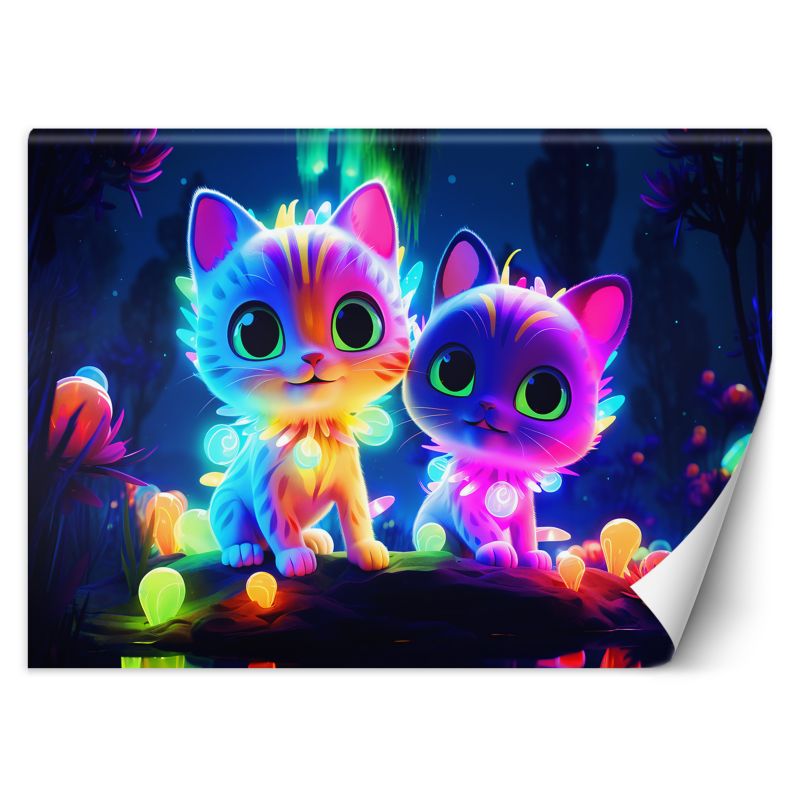 Fototapeta Feeby Śliczne koty neonowe 350x245 1 szt