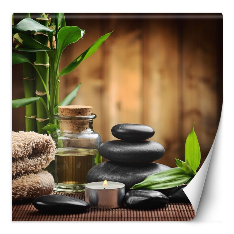 Fototapeta Feeby Bambus kamienie zen w SPA 150x150 1 szt