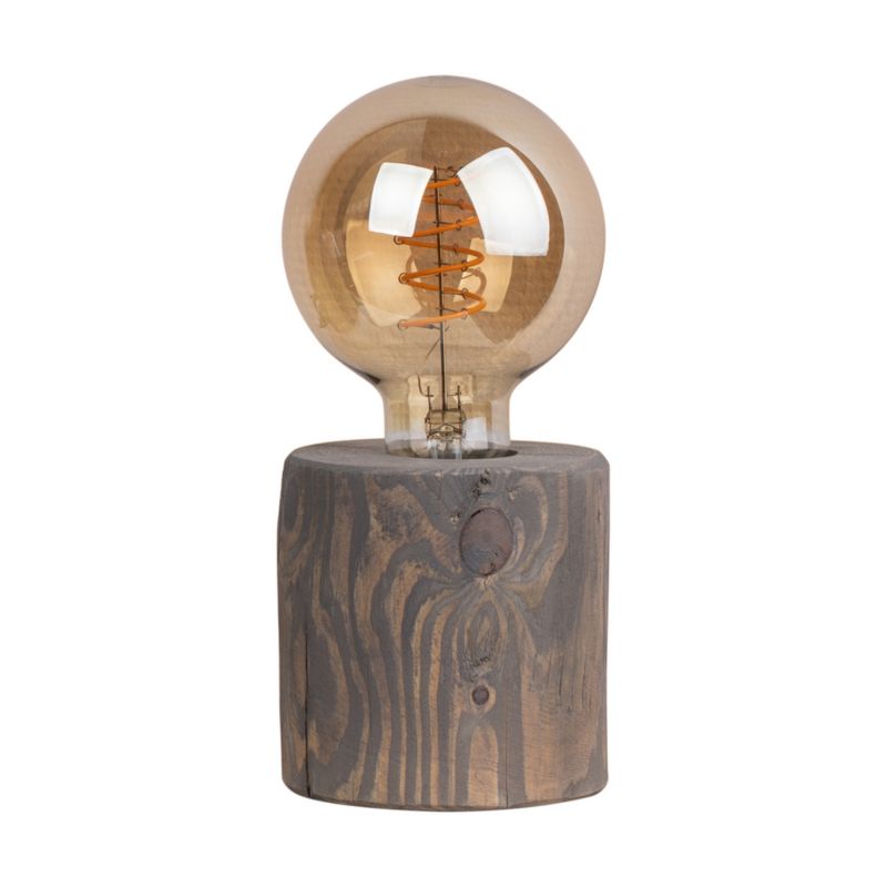 Drewniana Lampa Stołowa SPOT Light 1xE27 Max.25W Drewno Sosnowe Szare FSC, Polski Producent, 1 szt.