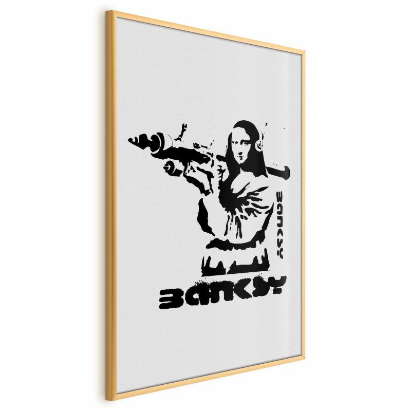 Plakat Artgeist Mona Lisa z bazuką 60x90 cm z ramą złotą 1 szt
