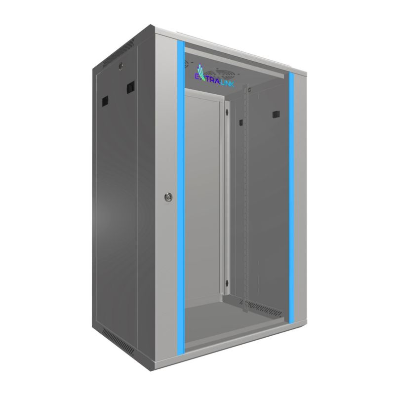 Szafa rack Extralink 18U 600x450 Szara montowana na ścianie 1szt