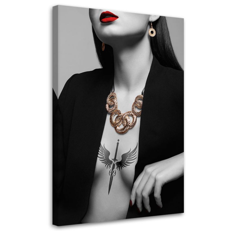 Obraz do salonu pokoju nowoczesny Feeby Kobieta Glamour Szary 70x100cm 1szt