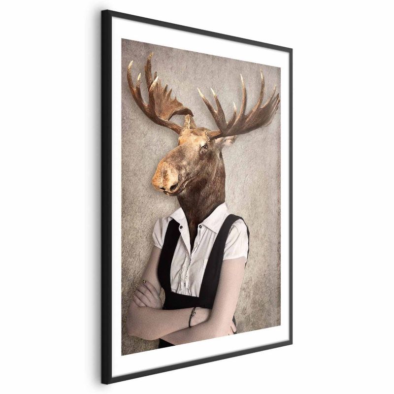 Plakat Artgeist Łebski łoś 21x30 cm z ramą czarną 1 szt