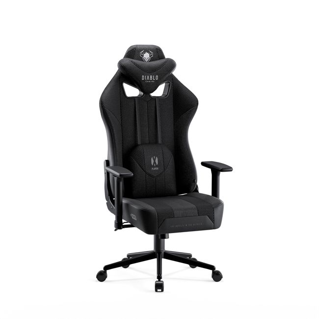 Fotel gamingowy biurowy materiałowy Small Diablo X-Player 2.0 czarny 1 szt