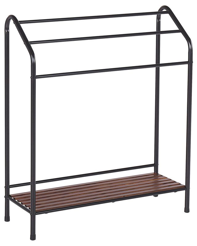 Stojak na ręczniki z półką Muriva Metal Czarny 1 szt.