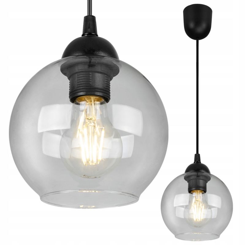 Lampa sufitowa wisząca Light Home LH Haga 1x E27 60W klosz transparentny 1szt.