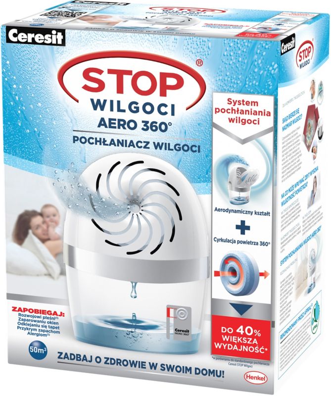 Pochłaniacz wilgoci Ceresit Stop Wilgoci Aero 360° biały 450 g