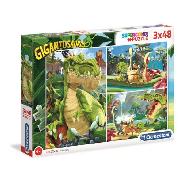 Clementoni Puzzle 3x48 Gigantosaurus