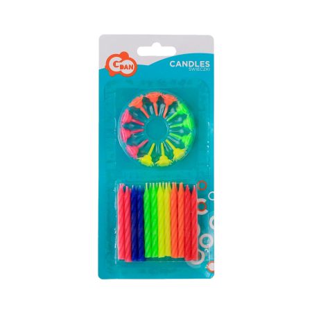 ŚWIECZKI URODZINOWE FLUO 24SZTUKI @