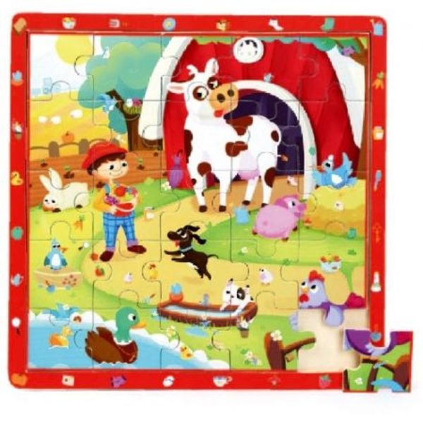 PUZZLE DREWNIANE NA WSI 25 ELEMENTÓW