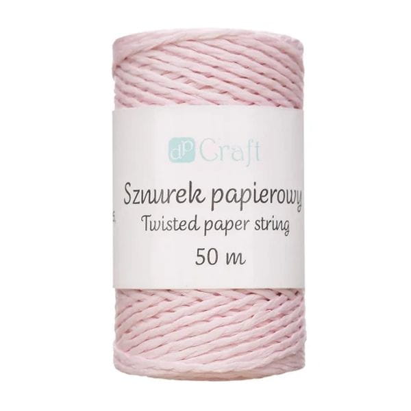 SZNUREK PAPIEROWY SKRĘCANY, RÓŻOWY, 50 M