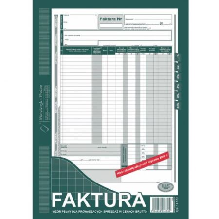 Faktura Vat a4 brutto pełna 141-1E