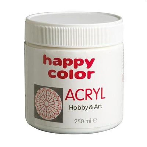Farba akrylowa 500 ml, biel tytanowa, Happy Color