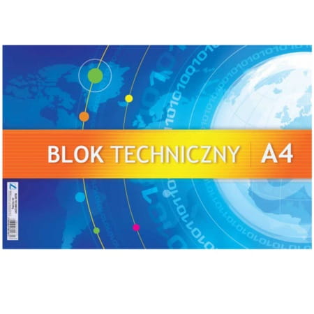 BLOK A4 TECHNICZNY BIAŁY 250G Kreska