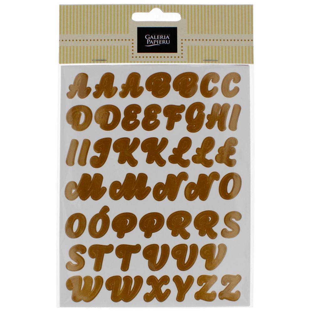 Naklejki LITERY i CYFRY zĹ_ote, 4 arkusze 115 x 150mm- pĂłĹ_produkt dekor