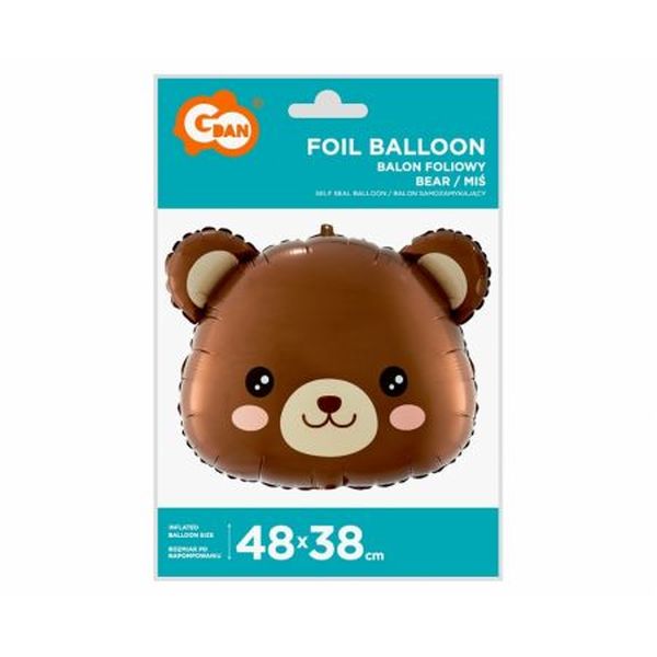 Balon foliowy Miś, 48x38 cm (głowa)