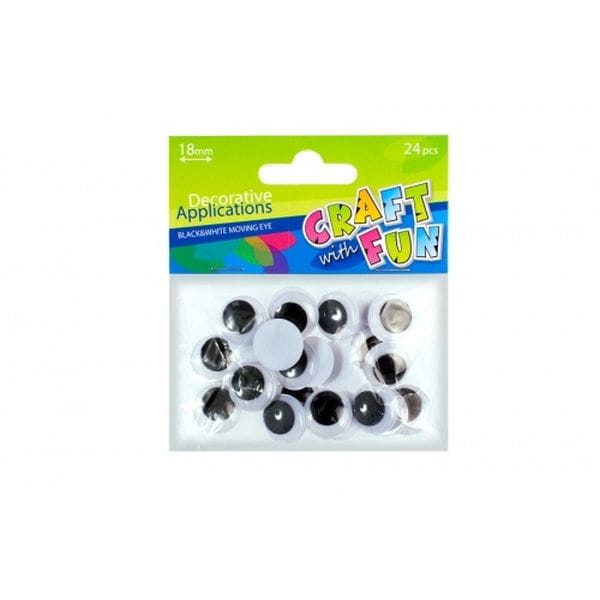 Oczy Samoprzylepne 18mm 24 sztuki Craft With Fun