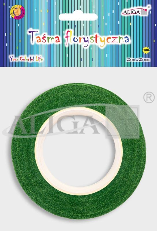 Taśma florystyczna MT-6097 zielona 25mm x 25m