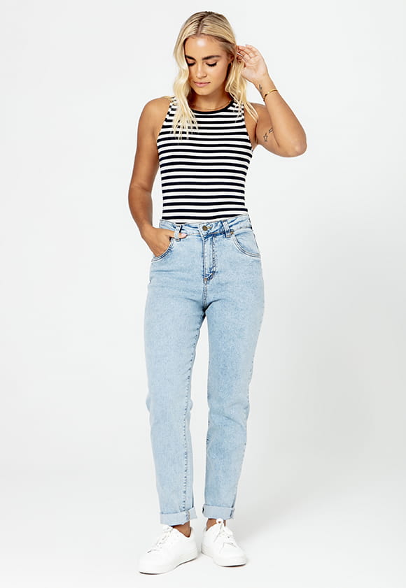 JASMINE JEANS - Kürzer, blau