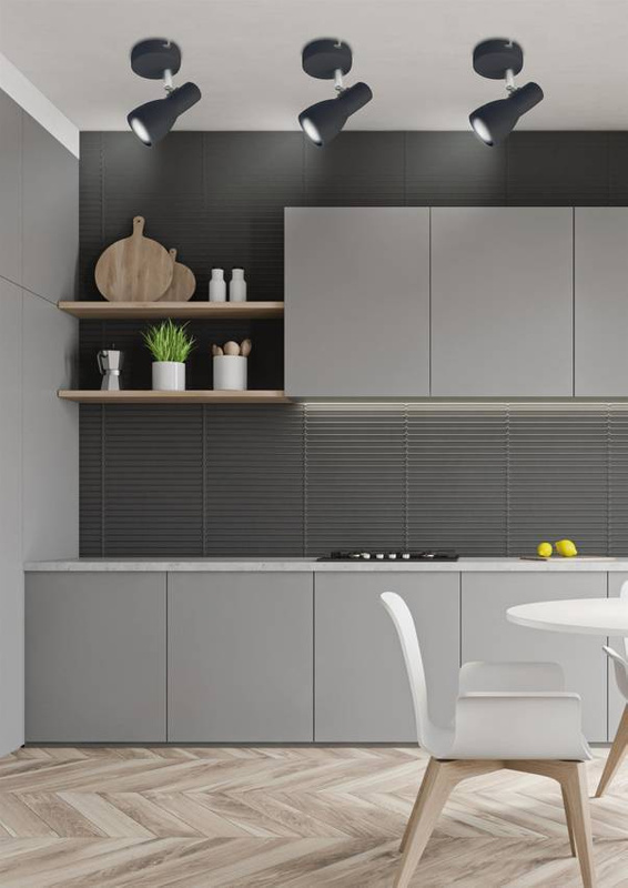 Lampa ścienna kinkiet 1X40W E14 czarny matowy PICARDO
