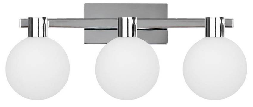 Kinkiet chrom/biały lampa ścienna 3 Maldus