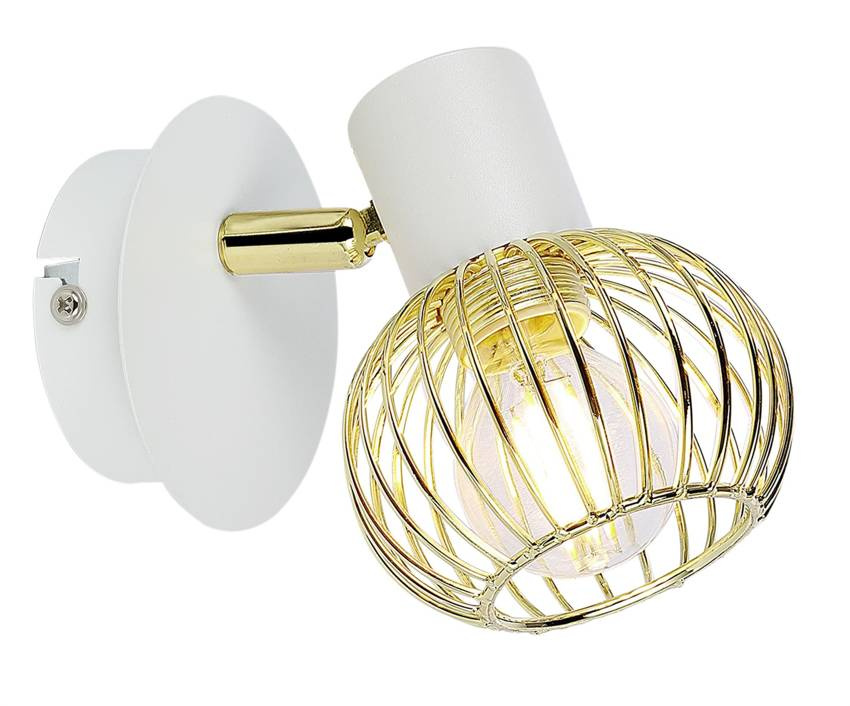 Lampa ścienna kinkiet 1X40W E14 biały/złoty OSLOK