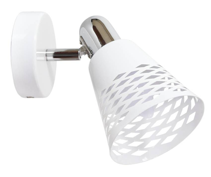 Kinkiet biały/chrom regulowany 1X40W E14 Discovery