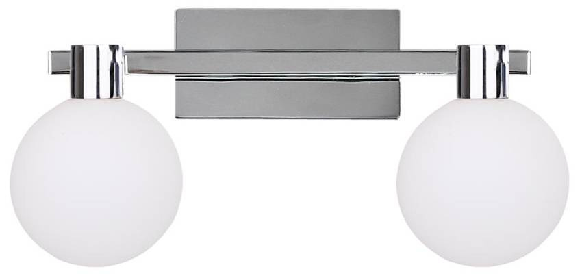 Kinkiet chrom/biały lampa ścienna 2 Maldus