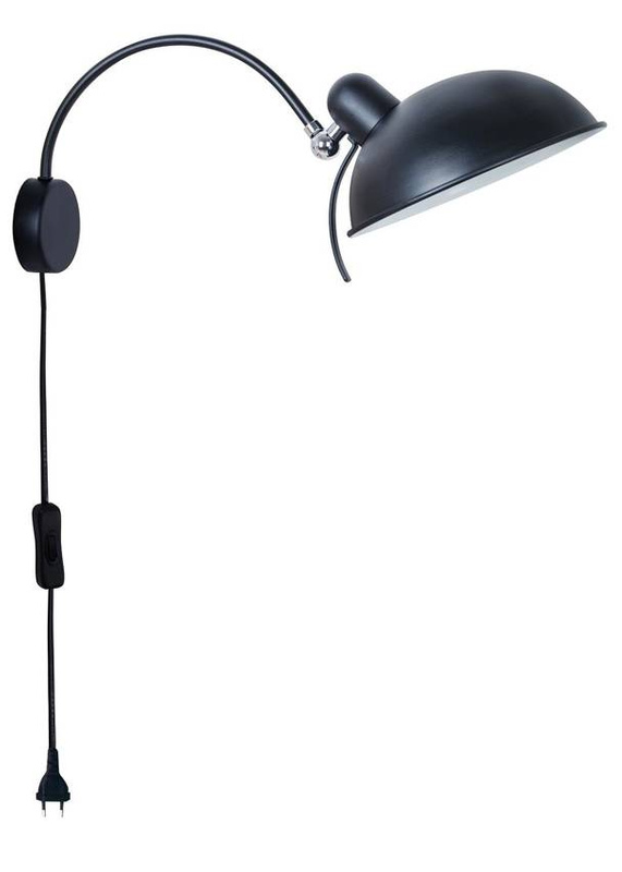 Lampa ścienna kinkiet 1X40W E14 czarny NORA